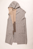 Wollkaschmir Mixed Damen Long Hoodie Ärmellose Double Face Cardigan