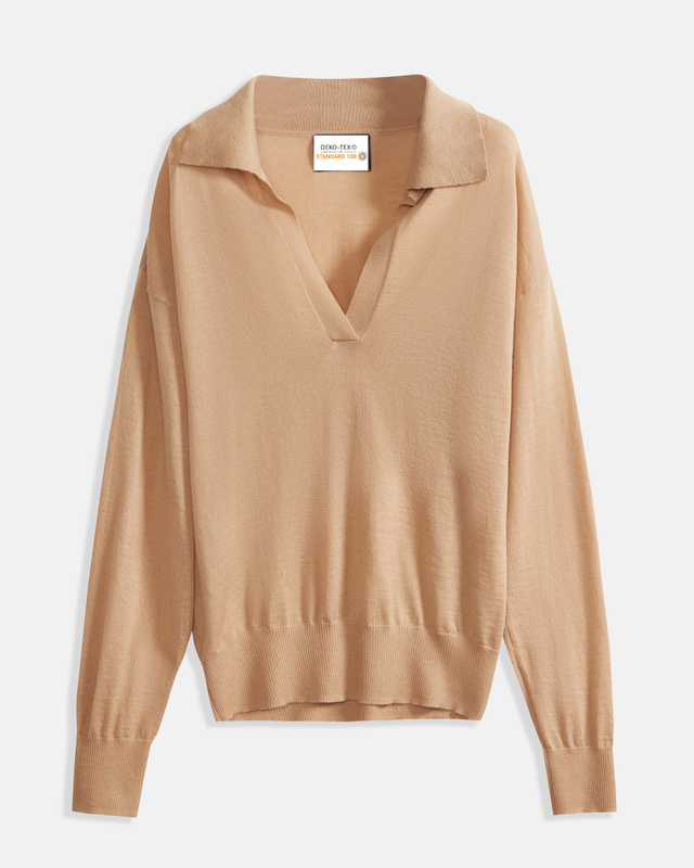 Kaschmir-Pullover mit offenem Hals für Damen