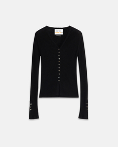 Cara Knopf vorne Wolle und Kaschmir Cardigan